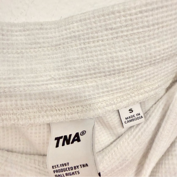 Aritzia TNA Wafflex Marks Pant Wide Leg Heather Cloud Tencel Blend Size Small - Picture 8 of 10